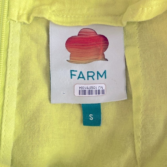 Farm Rio Monstera Open-Back Halter Linen Blend Midi Dress Size S - Picture 12 of 13